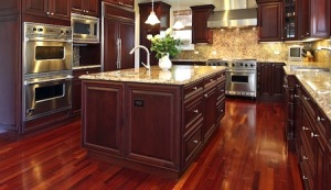 Nice hardwood flooring in the kitchen
