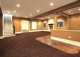 carpeting and hardwood flooring for a residential place